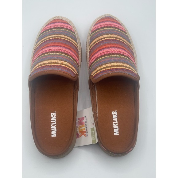 MUK LUKS Bright Stripe Multicolor Stripe Street Brooklyn‎ Highway Clogs - Picture 4 of 11